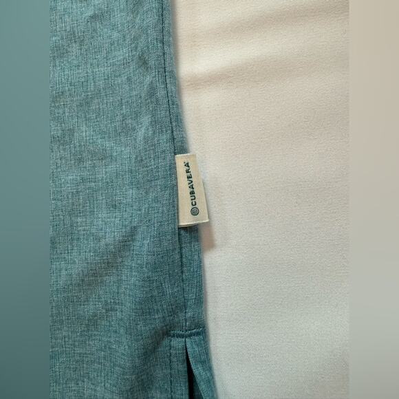 CUBAVERA Men’s Short Sleeve Guayabera Style Shirt Teal Blue Button Front Size S - Picture 7 of 13